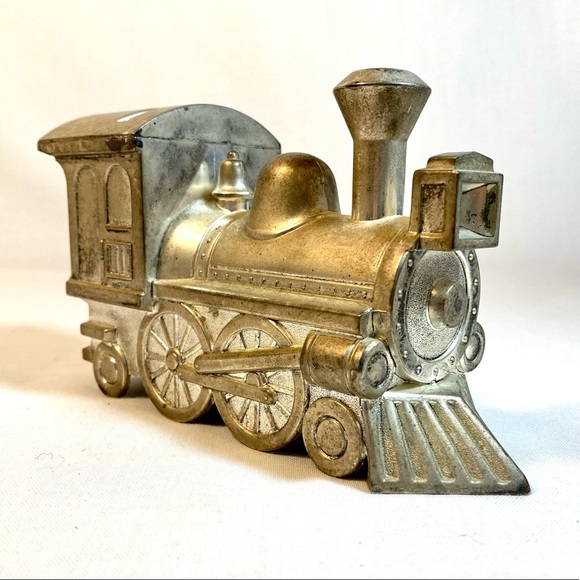 Vintage Metal Train Piggy Bank